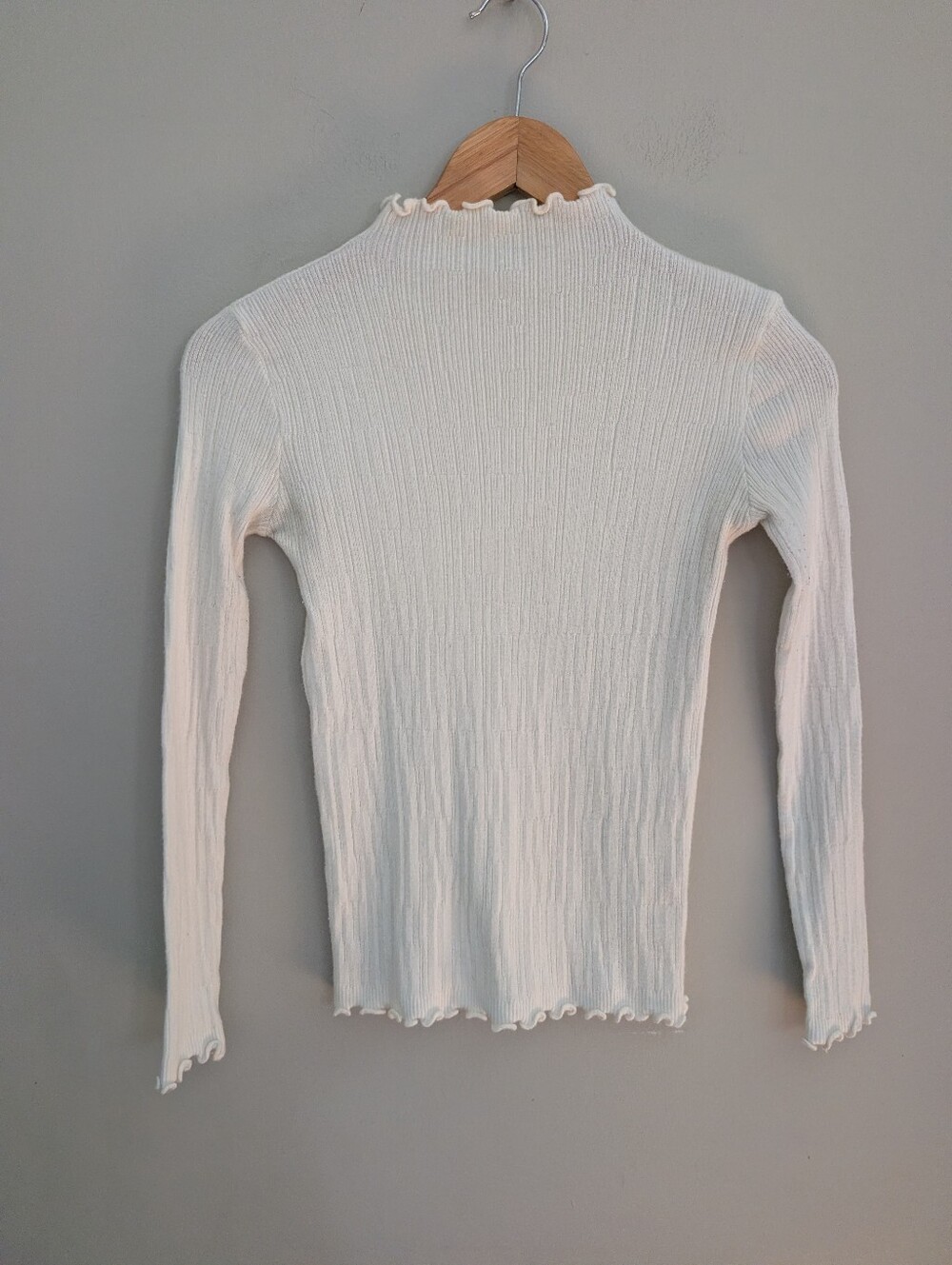 Petal & Pup White Wool Lettuce Hem Sweater Top XS